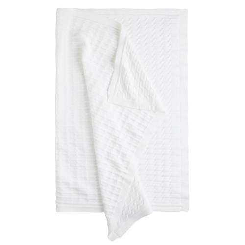 Cable Knit Blanket - White