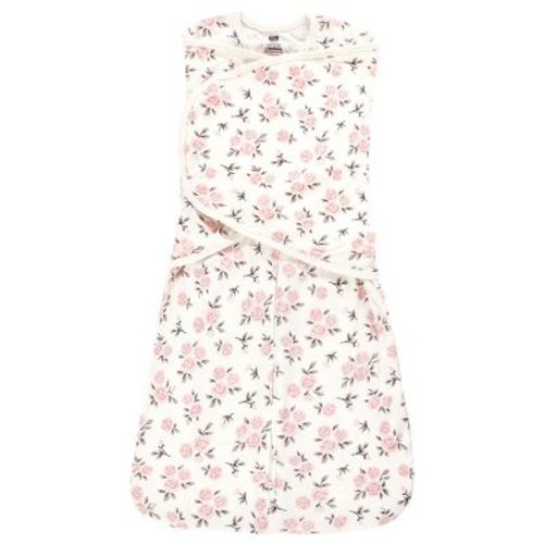 Hudson Baby Infant Girl Convertible Swaddle Sleep Sack, Neutral Pink Floral, 0-3 Months
