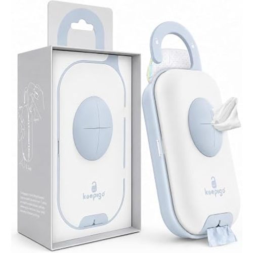 Diaper Bag Wipe Dispenser Blue | 3-in-1 Portable Diaper Caddy Organizer, Baby Wipe Holder with Disposable Bags | Baby Essentials for Newborns, Toddlers, Travel & Baby Shower Gifts