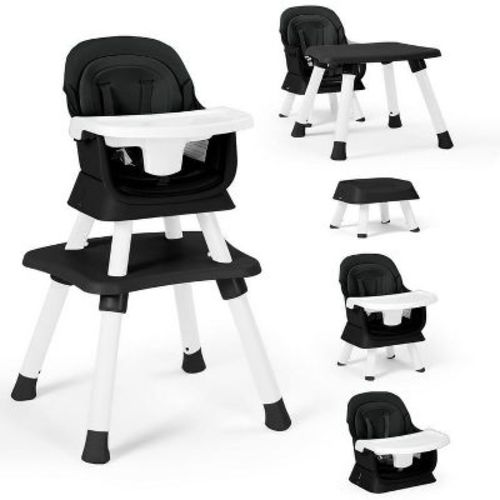 Kinder King 8 in 1 Baby High Chair, Coverts to Dining Booster Seat, Removable Tray & Double Seat Cover, Easy to Wipe, Pink