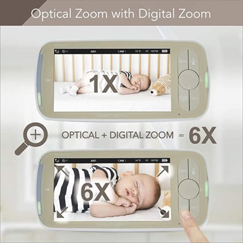 Infant Optics DXR-8 PRO Baby Monitor 720P 5" HD Display with A.N.R. (Active Noise Reduction), White