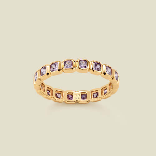 June Birthstone Eternity Ring (Silver, size 6)