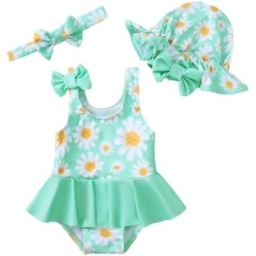 Saeaby Newborn Baby Girl Swimsuit Toddler Ruffle Swimsuit Bikini Tankini Infant Swimwear One Piece Bathing Suits for Girls