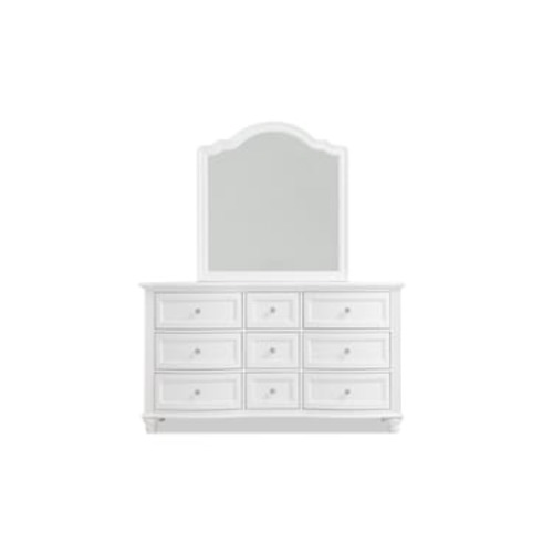 Madelyn White 9 Drawer Dresser & Mirror