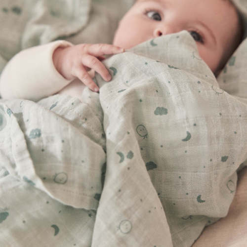 Pre-Washed Muslin Regular Swaddle & Burp Cloth White