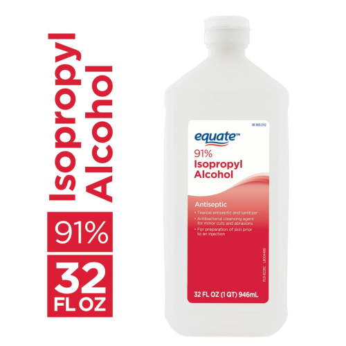 Equate 91% Isopropyl Alcohol Antiseptic Liquid, 32 fl oz HSA/FSA Eligible