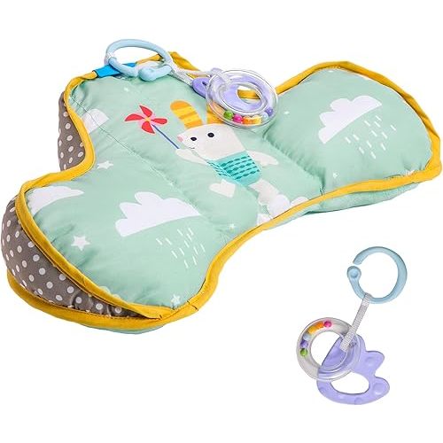 Taf Toys Baby Tummy Time Pillow | Perfect for 2-6 Months Old Babies, Enables Easier Development & Easier Parenting, Natural Developmental, Comfortable Tummy Time, Ergonomic Design, Detachable Toys