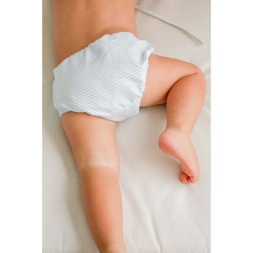Powder Blue Stripe Diaper Bloomer Cover - Minnow | Maisonette