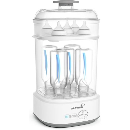 GROWNSY Bottle Sterilizer and Dryer, 2024 Compact Electric Steam Baby Bottle Sterilizer (Esterilizador de Biberones), Bottle Sanitizer for Baby Bottles, Pacifiers, Pump Parts
