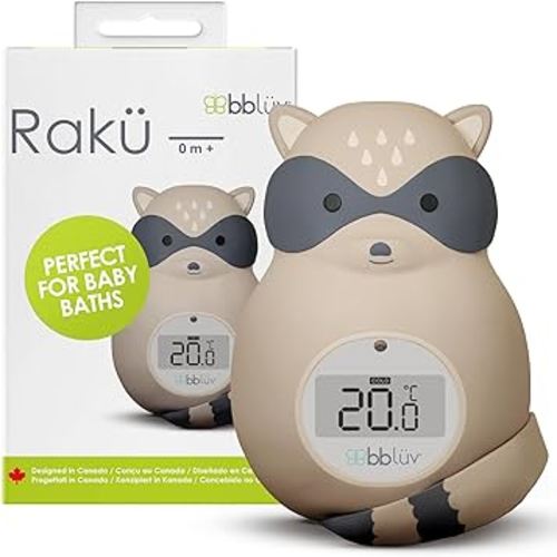bblüv Raku - 3-in-1 - Baby Bath Thermometer °C/°F - Floating Water Thermometer Baby & Room Thermometer - Infant Baby Bath Essentials