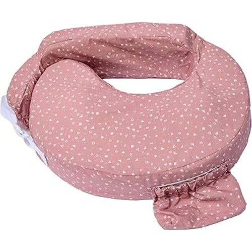 My Brest Friend Original Nursing Pillow Enhanced Ergonomics Essential Breastfeeding Pillow Support for Mom & Baby W/Convenient Side Pocket, Double Straps & Slipcover, Dusty Rose Geo