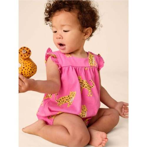 Flutter Baby Romper, Sweet Jaguars - Tea Collection | Maisonette