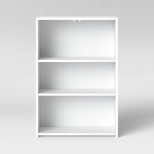 3 Shelf Bookcase White - Room Essentials™: Modern Style, Open Shelving, Wood Composite, No Tools Included