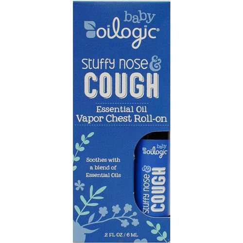 Oilogic Baby Bath Essentials Stuffy Nose and Cough Roll-On for Babies & Toddlers, Essential Oil Breathe Blend - Naturally Soothes with 100% Pure Lavandin, Orange, Eucalyptus Oil - (6 mL)