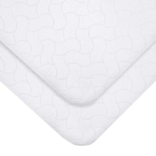American Baby Company 2 Pack Waterproof Quilt-Like Flat Reusable Multi-use Protective Mattress Pad Cover for Babies, Adults and Pets, White