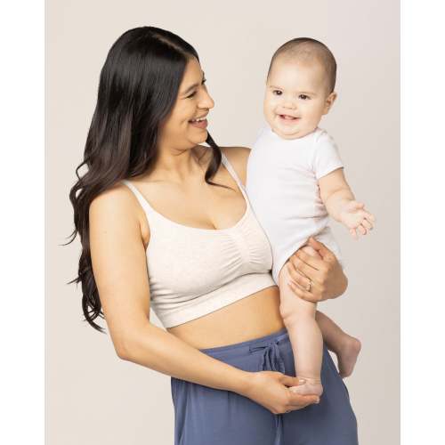 Sublime® Bamboo Hands-Free Pumping Lounge & Sleep Bra | Oatmeal Heather - Kindred Bravely