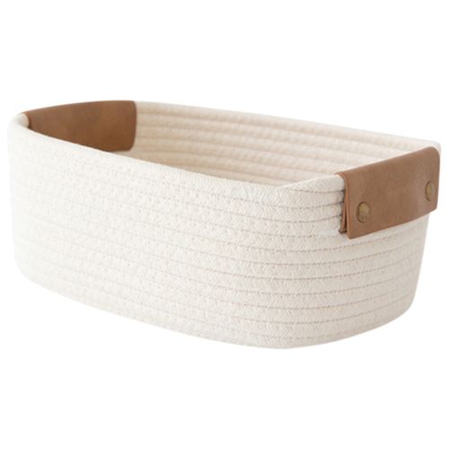 TERGAYEE Rope Storage Basket,Small Storage Baskets for Shelf,Cube Organizer Basket Bin,Woven Baskets for Shelves,Desktop Storage,Home Decor