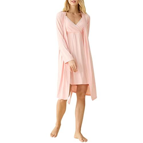 Latuza Women's Viscose Nursing Nightgown and Robe Set