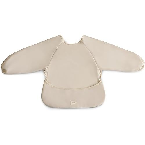 Mushie Long Sleeve Baby Bib (Fog)