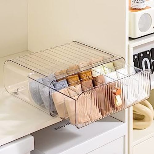 Underwear Organzier, Socks Bra Underwear Drawer Organzier Dividers for Closet, 24 Cell Stackable Dresser Closet Organzier and Storage Bins for Clothing, Baby Clothes, Bra, Ties, Scarf
