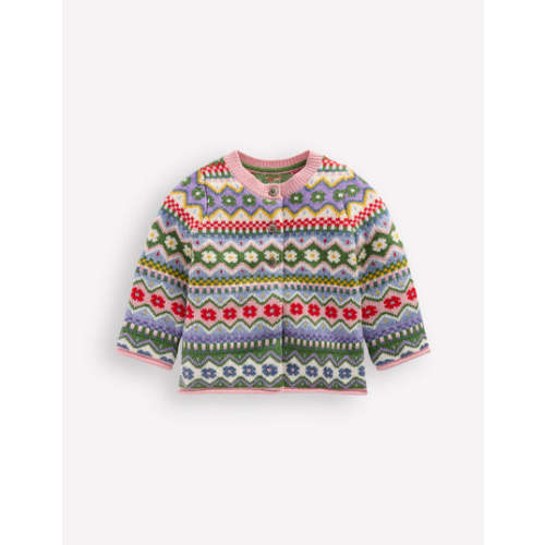 Edie Fair Isle Cardigan-Multi Flower Fair Isle | Boden USA