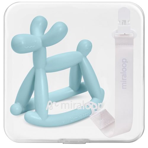 Baby Teether Toys for Teething Relief, Teething Toys 3-6 Months Food Grade Silicone Teether with Storage Box and Pacifier Clip, Baby Essential (Blue with Box)