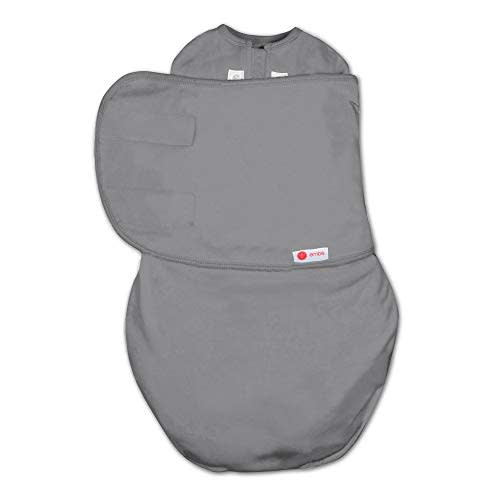 embé 2-Way Starter Baby Swaddle, 6-14 lbs, Newborn Swaddle Sack 0-3 Months, Zip & Velcro Swaddle 0-3 Months Baby Swaddles Wrap, Hip Healthy, Infant Swaddle, Easy Diaper Access - Slate