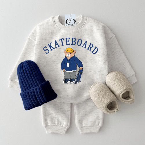 SKATEBOARD Baby 2-Piece Cute Bear Set