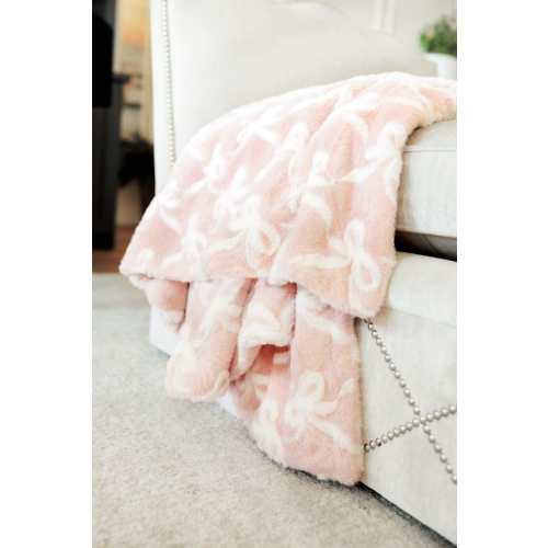 Bows Blush Plush Blanket