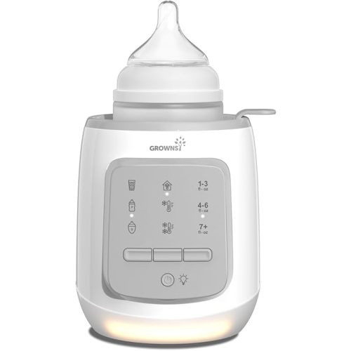 GROWNSY Bottle Warmer, 9-in-1 Water Bath Nutri Baby Bottle Warmer, Fast & Easy Milk Warmer for Breastmilk& Formula, Auto Timer, Defrost, Steri-lize, Warms Baby Milk to Body Temp and Maintain Nutrients