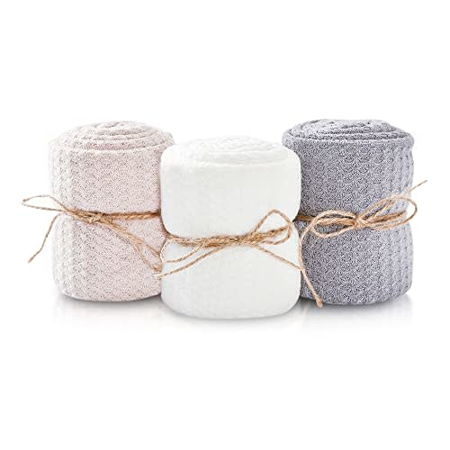 First Landings Newborn Photography Wraps, 3-Pack - 16" x 64" Soft Knit Baby Wrap Receiving Blankets - Newborn Photography Props Baby Blankets - Gender Neutral Baby Essentials (Neutral)