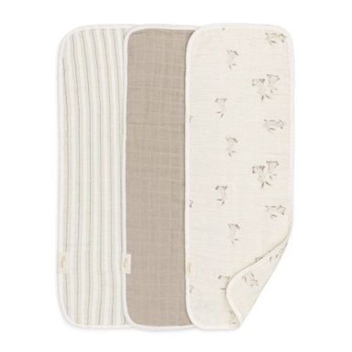 Crane Baby Organic Muslin Burp Cloth Set - Avery Bunny - 3pk