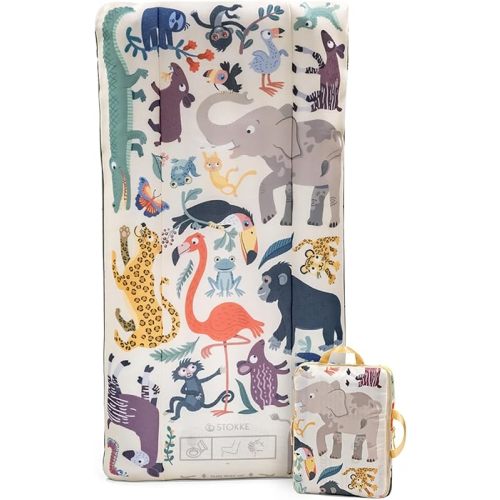 Stokke JetKids CloudSleeper, Animal Family - Inflatable Kids’ Travel Bed - Includes Integrated Pump & Packing Cube - Best for Ages 2+