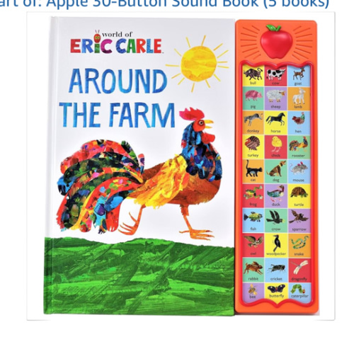 World of Eric Carle, Around the Farm 30-Button Animal Sound Book - Great for First Words - PI Kids