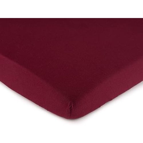 SheetWorld 100% Cotton Jersey Fitted Crib Toddler Sheet 28 x 52, Burgundy, Made in USA