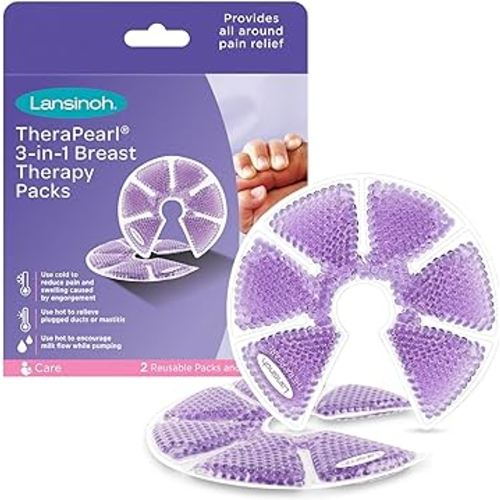 Lansinoh Breast Therapy Packs with Soft Covers, Hot and Cold Breast Pads, Breastfeeding Essentials for Moms, 2 Pack