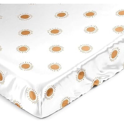 Sweet Jojo Designs Orange Rust Boho Arrow Boy Girl Gender Neutral Baby Satin Fitted Crib Sheet Infant Newborn Nursery Toddler Bed Room Standard Ivory Modern Bohemian Farmhouse Southwest Shabby Chic