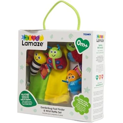 Lamaze Gardenbug - Baby Foot Finder Socks & Wrist Rattle Set - Sensory Development Toys - Newborn Baby Essentials