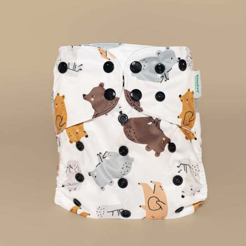 Animals and Insects: Essentials Pocket Cloth Diaper with Athletic Wicking Jersey, Grows with your Baby