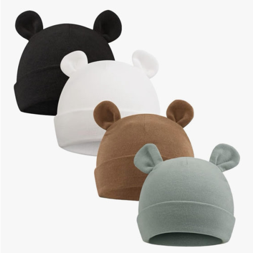 PESAAT Newborn Hospital Hat 0-12Months Preemie Boys Girls Beanie Solid Infant Baby Hats Autumn Winter