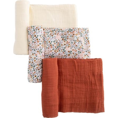 3-Pack Cotton Muslin Swaddle Blankets