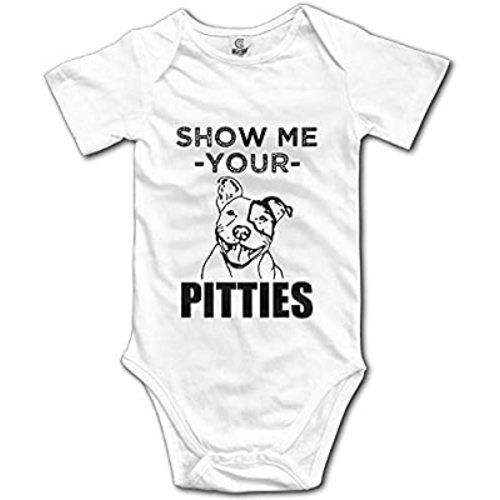 Pengshiliu Show Me Your Pitties Pitbull Baby Climbing Short Sleeve Onesie 18-24 Months