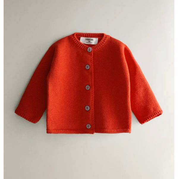 BABY COTTON CARDIGAN - Red | ZARA United States