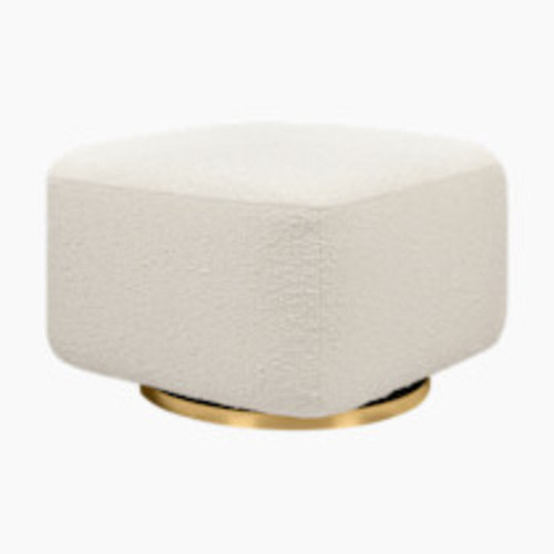 babyletto Kiwi Gliding Ottoman - Ivory Boucle With Gold Base