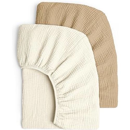 Lulu moon Muslin Crib Sheets - Fitted Crib Mattress Sheets for Boys and Girl - 28"x 52", 2 Pack