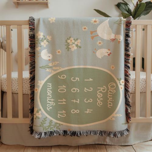 Personalized Baby Milestone Blanket 37"x52" | Capri Elaine
