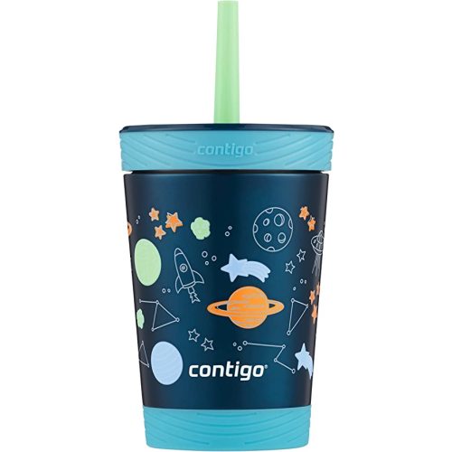 Contigo Kids Spill-Proof Tumbler with Straw & Leak-Proof Lid - Blue Raspberry Cosmos