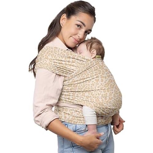 Boba Baby Wrap Carrier – Original Baby Sling Carrier for Newborns (7–35 lbs), Soft, Secure, Hands-Free & Ergonomic, Ideal for Comfortable Bonding, New Parents (Sand Leopard)