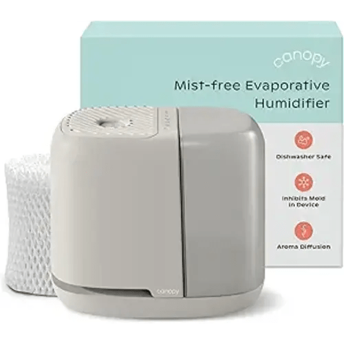 Canopy Bedside Humidifier 2.0, Moonstruck, 36 HR Run Time, 2.5L Capacity - Reading Light & White Noise - Alleviate Symptoms of Allergies, Cold, Dry Skin - Humidifier, Filter, Power Cord & Adapter