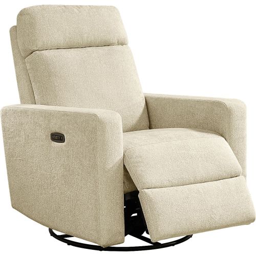 Clifton Beige Knitted Swivel Glider Recliner